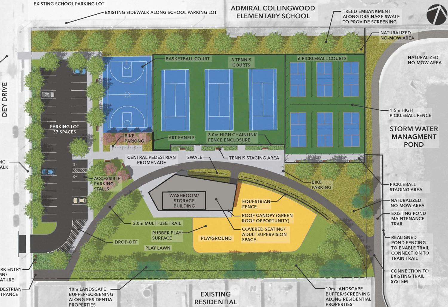 Revised overhead design drawing on Wilson-Sheffield Community Park