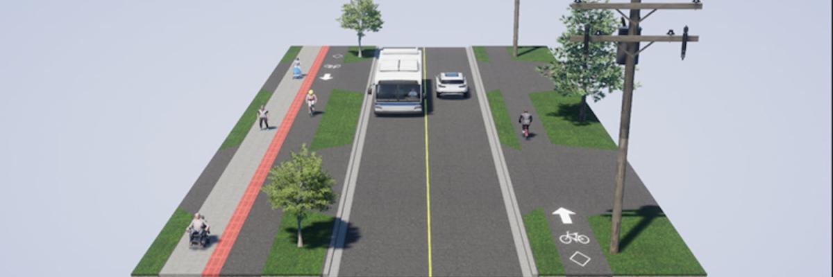 Proposed cross section for Sixth Street