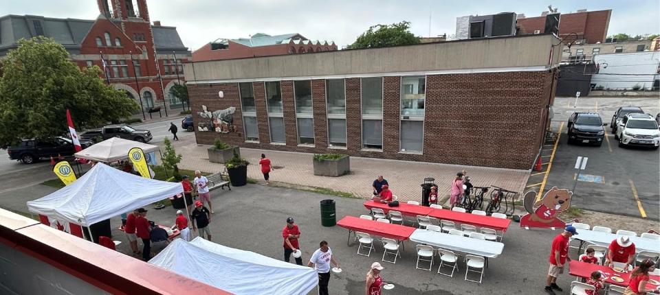 public space being used for canada day activities
