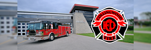 Fire Truck parked outside of Collingwood Fire Department
