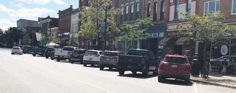 vehicles parked on Hurontario Street