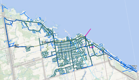 Water and wastewater servicing map
